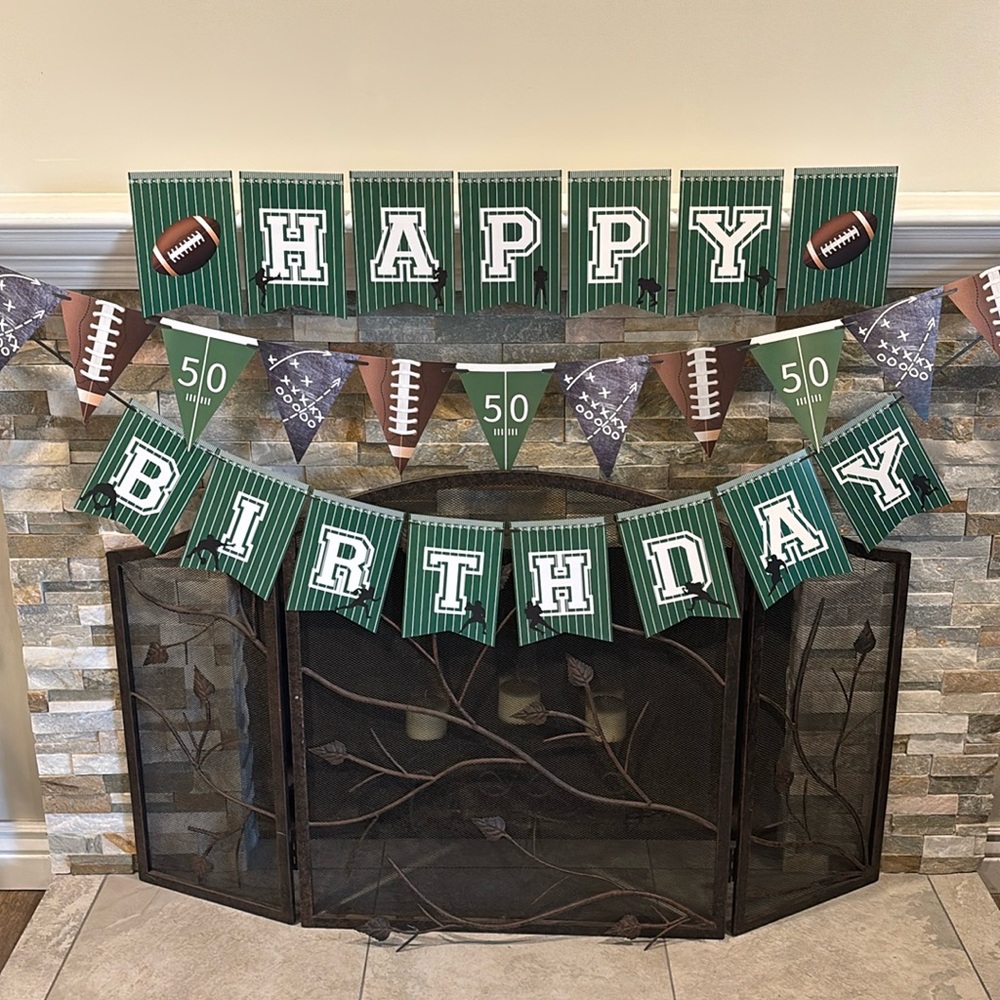 Happy Birthday Football Banner